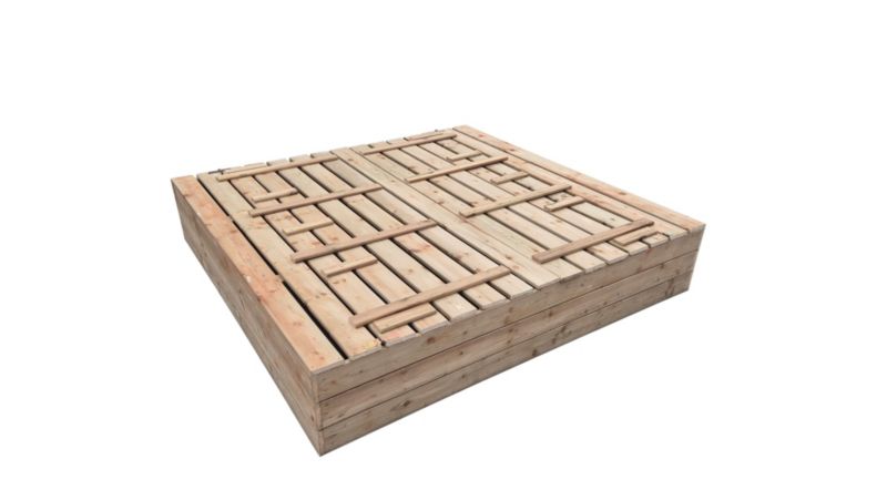 Piaskownica drewniana Wellton impregnowana 153x150 cm do ogrodu dla dzieci 1 szt