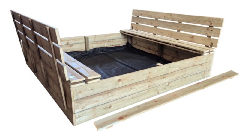 Piaskownica drewniana Wellton impregnowana 153x150 cm do ogrodu dla dzieci 1 szt