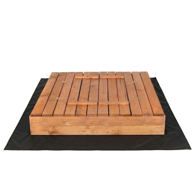 Piaskownica Springos zamykana 120x120 cm drewno impregnowane, z agrowłókniną 1 kpl