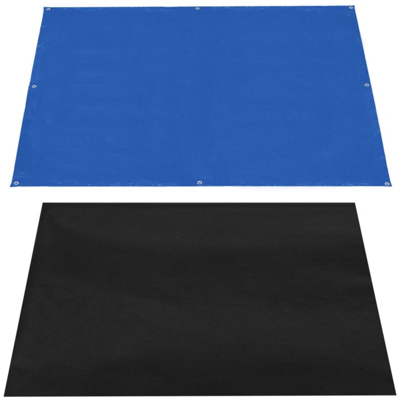 Piaskownica Springos zamykana z ławkami 120x120 cm, impregnowana z plandeką i włókniną, drewno iglaste 1 kpl