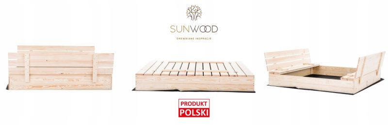 Piaskownica z Ławkami SunWood 140x140cm Drewniana 1 szt.