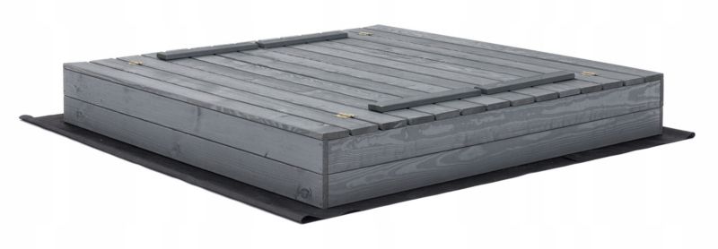 Piaskownica Zamykana Szara 140x140cm SunWood z Ławeczkami Impregnowana 1 szt.