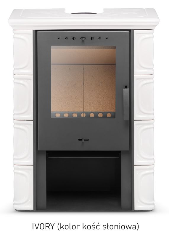Piec kominkowy kaflowy koza kominek FLAMA ceramiczny ELDUR EkoProjekt w kolorze cappuccino 1szt.
