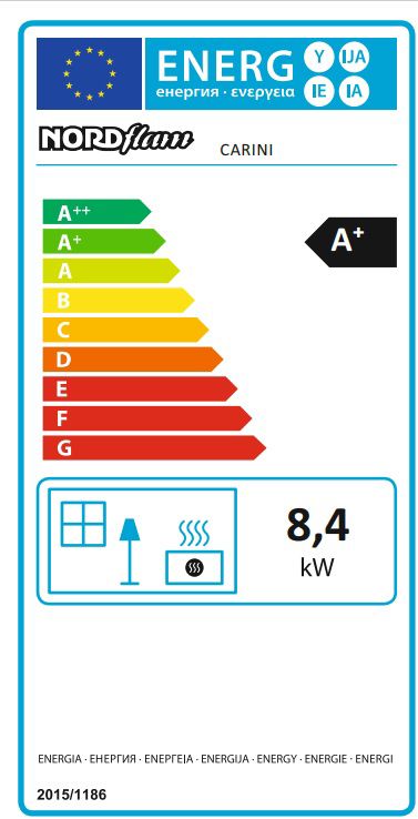 Piec kominkowy żeliwny NORDflam Carini Eko 8,4 kW czarny