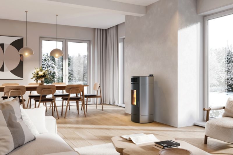 Piec na pellet Invicta Lodi 8 KW WiFi CDP szary
