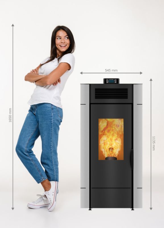 Piec na pellet Invicta Lodi 8 KW WiFi CDP szary