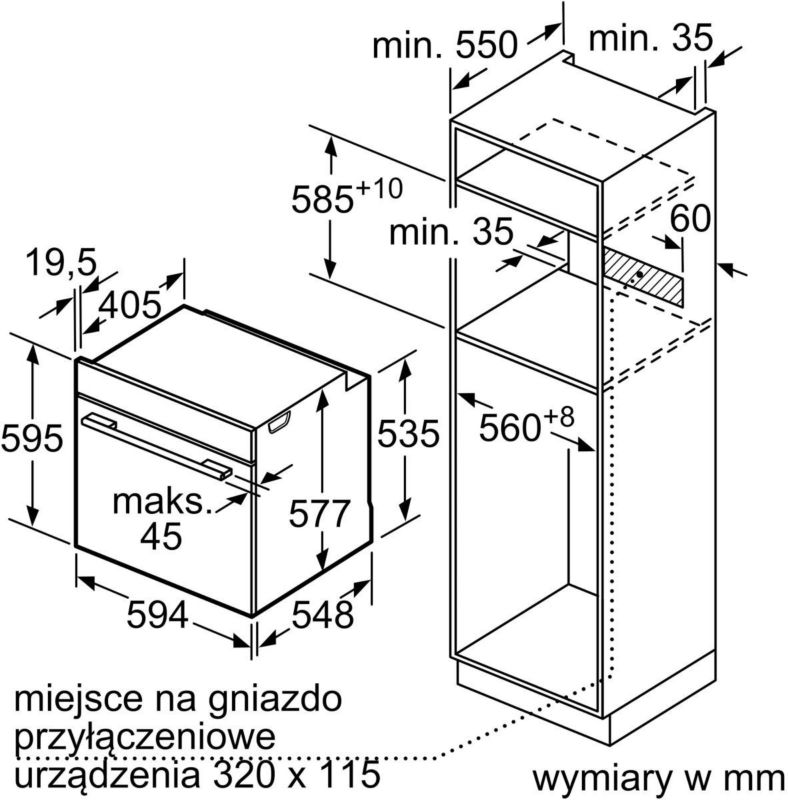Piekarnik z funkcją pary BOSCH HSG7361B1 Home Connect Serie 8 1szt.