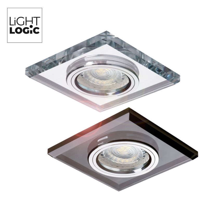 Pierścień oprawy punktowej LightLogic LL BILA DSL-B 30560 oczko halogenowe sufitowe szklane czarne 1 szt.