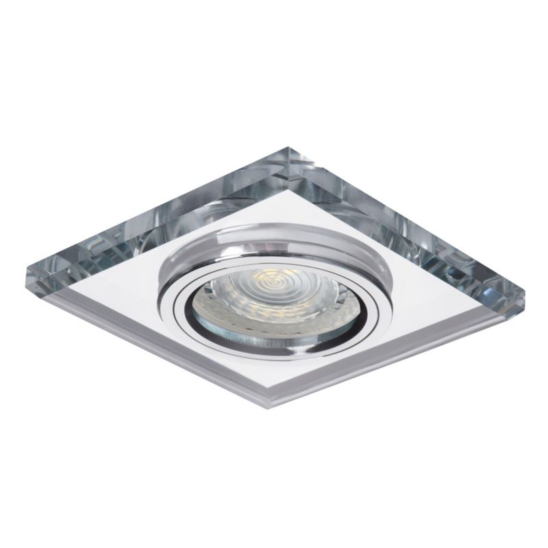 Pierścień oprawy punktowej LightLogic LL BILA DSL-SR 30561 oczko halogenowe sufitowe szklane srebrne 1 szt.