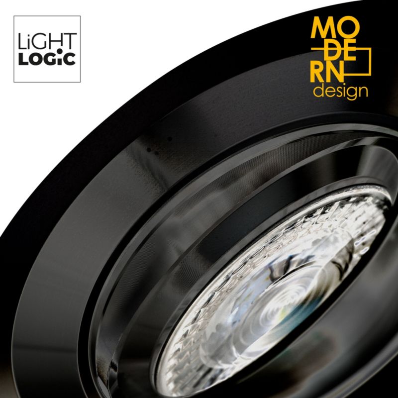 Pierścień oprawy punktowej LightLogic LL CILI DTO-B 30540 oczko halogen sufit spot czarny 1 szt.