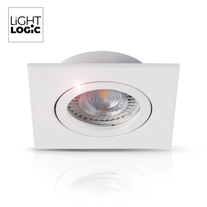 Pierścień oprawy punktowej LightLogic LL COSS DTL-W 30544 oczko spot sufitowa regulacja kwadrat biały 1 szt.