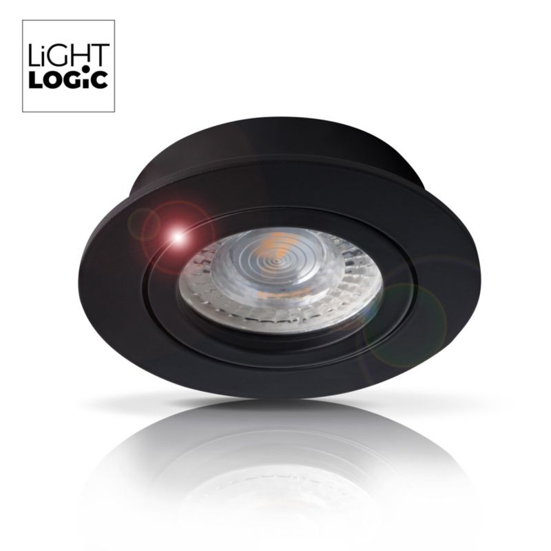 Pierścień oprawy punktowej LightLogic LL COSS DTO-B 30545 oczko spot sufitowa regulacja okrągłe czarny 1 szt.