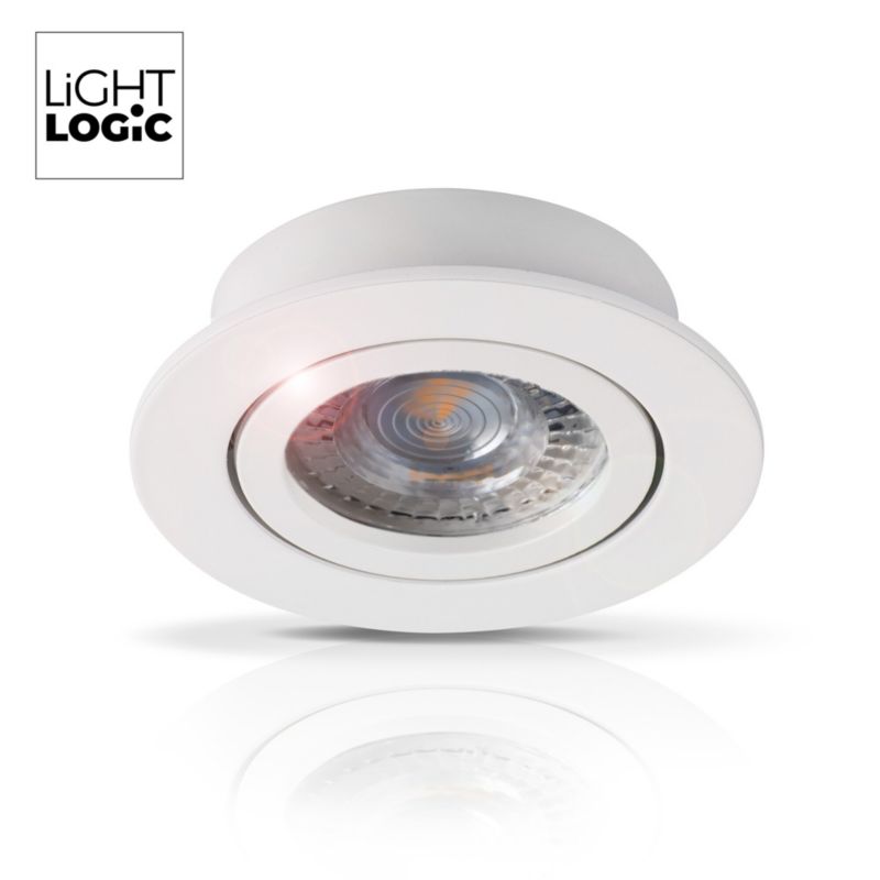 Pierścień oprawy punktowej LightLogic LL COSS DTO-W 30546 oczko spot sufitowa regulacja okrągłe biały 1 szt.