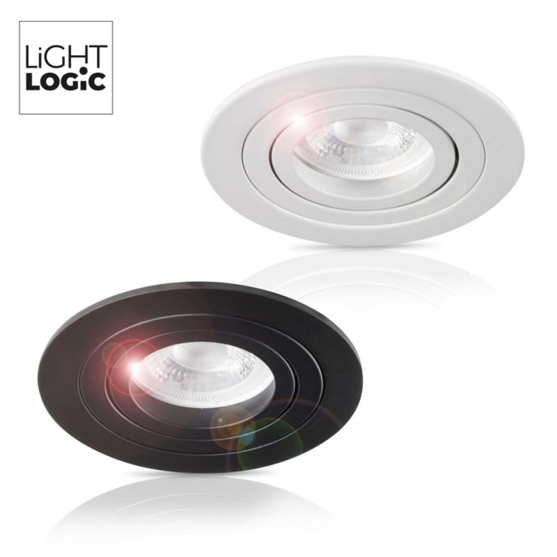 Pierścień oprawy punktowej LightLogic LL EGER DTO-B 30566 oczko spot sufitowa regulacja okrągłe czarne 1 szt.