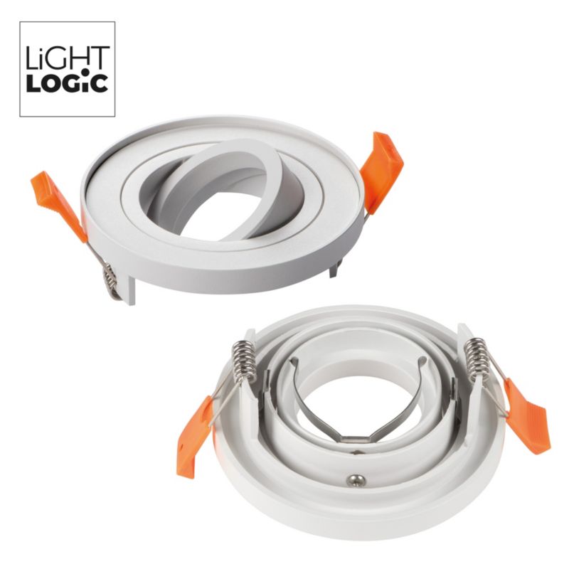 Pierścień oprawy punktowej LightLogic MINI BORD SLIM DTO-W 31255 oczko halogenowe do wbudowania spot biała 1 szt.