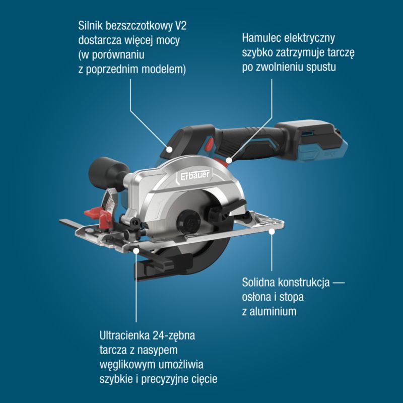 Piła mini Erbauer G2 18 V bez akumulatora