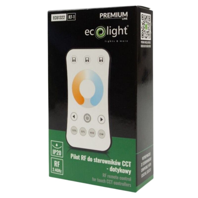 Pilot Dotykowy Do Sterowników CCT Eco-Light R7-1 RF EC61322 Biały 1 Szt