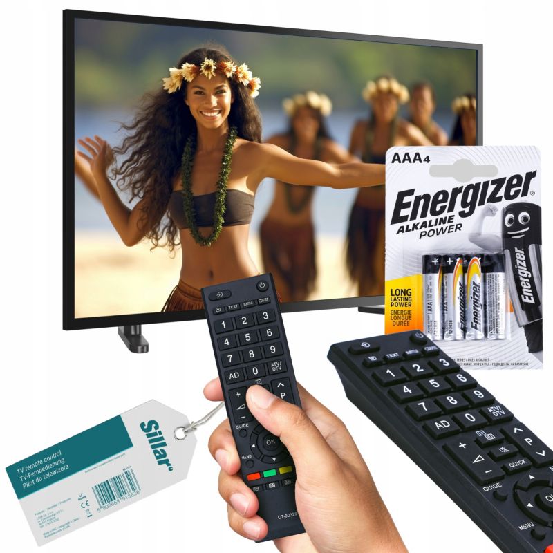 Pilot, Sillar, uniwersalny, zamiennik CT-90326, do telewizora Toshiba Regza + 4x Baterie AAA, zestaw, 5szt