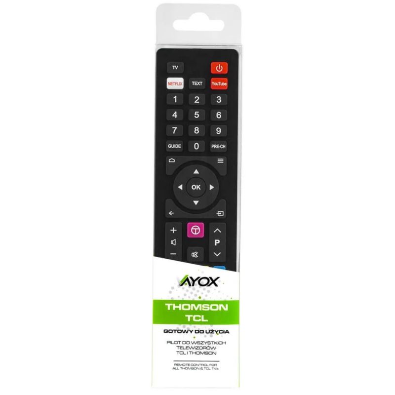 Pilot zdalnego sterowania do TV TCL i Thomson Vayox z funkcjami specjalnymi VA0143 1szt.