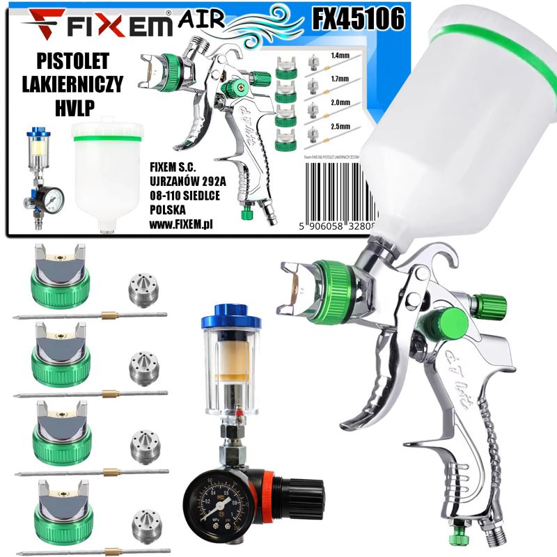PISTOLET LAKIERNICZY 1.4,1.7,2.0,2.5 HVLP FIXEM Fixem 1szt.