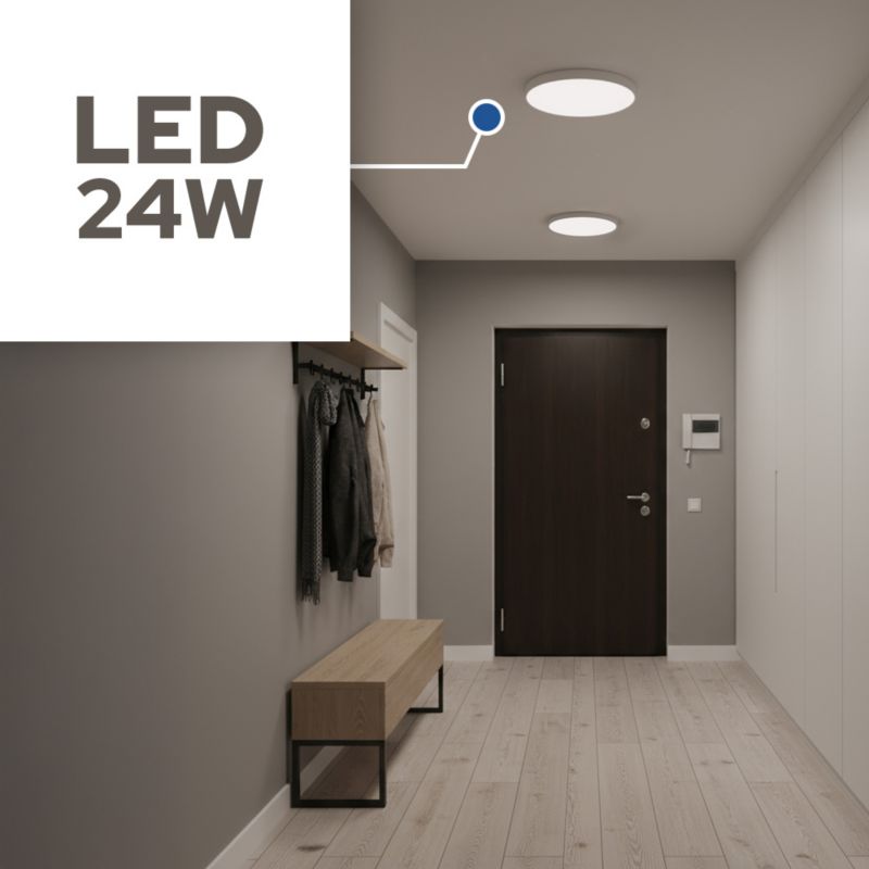 Plafon 24W HOROZ 1680lm, 3CCT, IP20, okrągły, biały  1szt