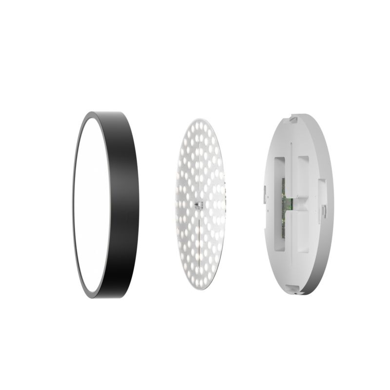 Plafon 40cm Italux Botta czarny okrągły 40cm LED 32W Biały zmienny 2800-6000K 3200lm IP44 - 1 szt.