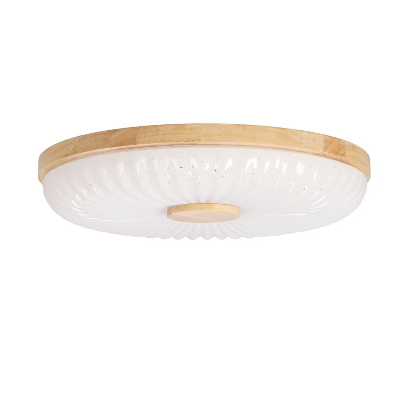 Plafon biały ryflowany klosz Candellux Tart biało-brązowy okrągły 38cm LED 24W 4000K 2150lm IP20 - 1 szt.