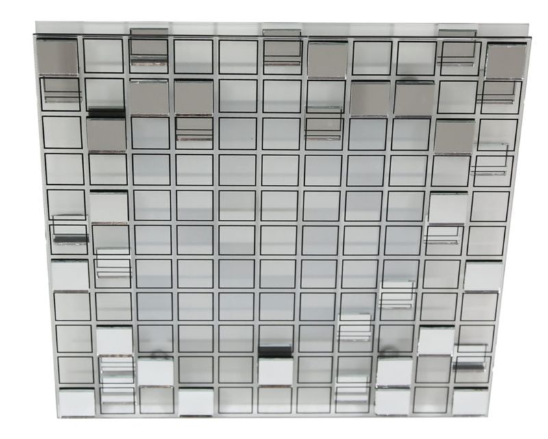 Plafon Candellux Mosaic biało-srebrny LED 9W 3000K 550lm  IP20 wym: 6 x 31 x 31 cm szkło - 1 szt.