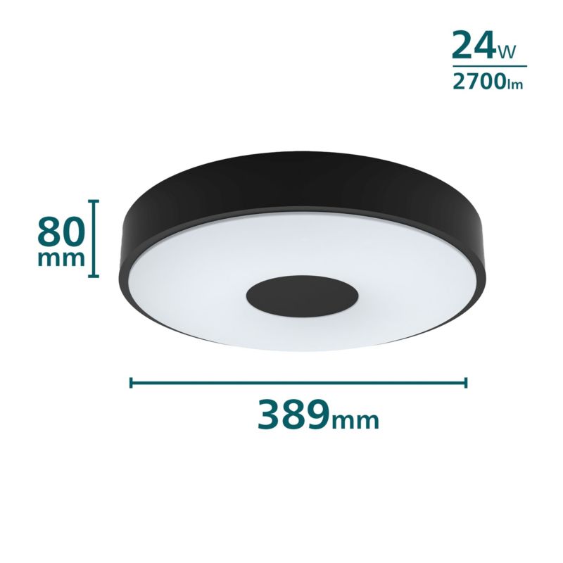 Plafon Coiner Philips Lampa Sufitowa Plafon LED 24W 2700lm 2700K Czarna 1 szt.