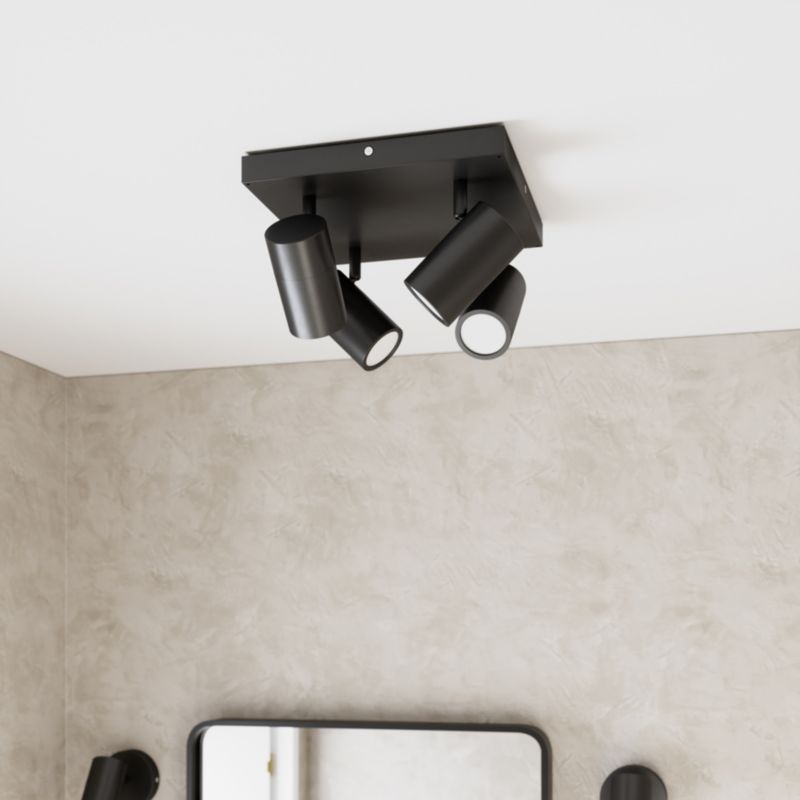 Plafon GoodHome Tellot 4 x GU10 IP44 czarny