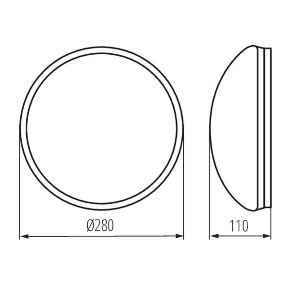 Plafon Kanlux Pires biały  1 x E27 x 40W IP44 wym: 11 x 28 x 28 cm - 1 szt.