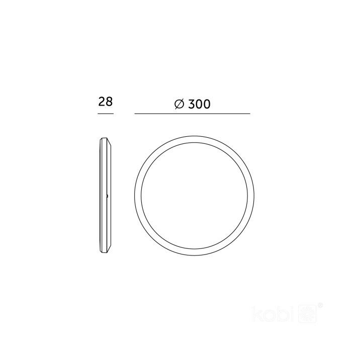 Plafon Kobi NIVERA CIRCLE  czarny okrągły LED 18W 1710lm Odcienie bieli IP54 -1 szt.