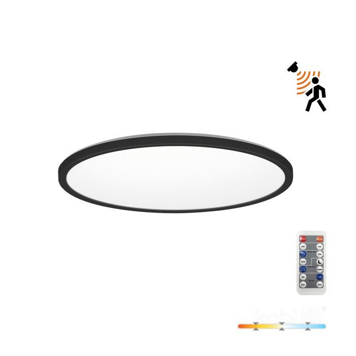 Plafon Kobi NIVERA CIRCLE z pilotem czarny okrągły LED 24W 2280lm Odcienie bieli IP54 -1 szt.