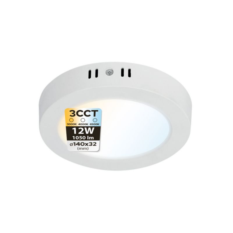 Plafon LED 12W HOROZ 1050 lm 3CCT 14cm IP20 okrągły biały MILENA 1 szt.