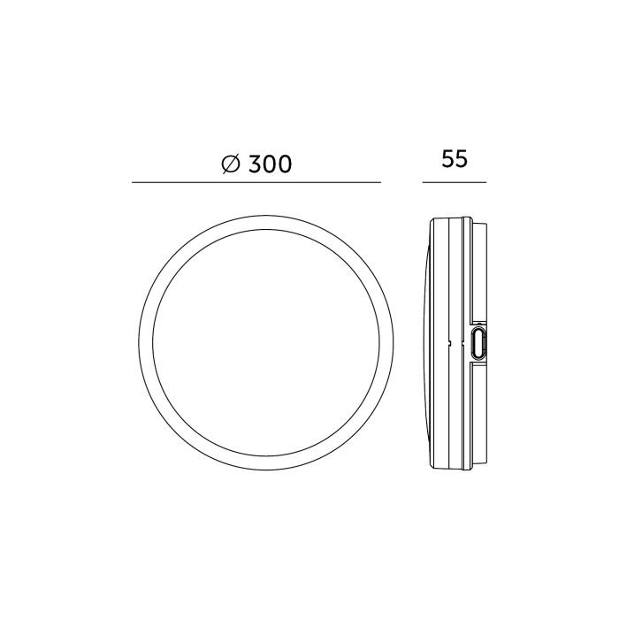 Plafon LED 18W Kobi 3cct IP65 czarny 1szt