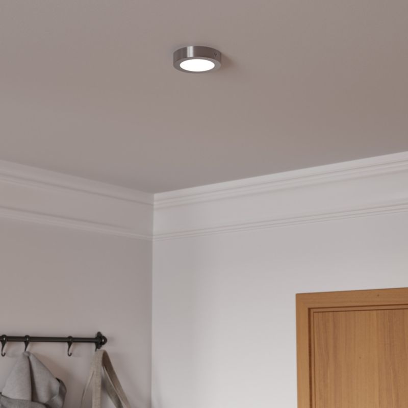 Plafon LED GoodHome Aius 600 lm 11 cm nikiel