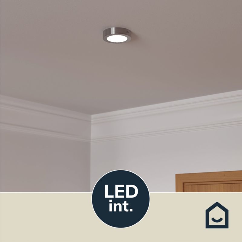 Plafon LED GoodHome Aius 600 lm 11 cm nikiel