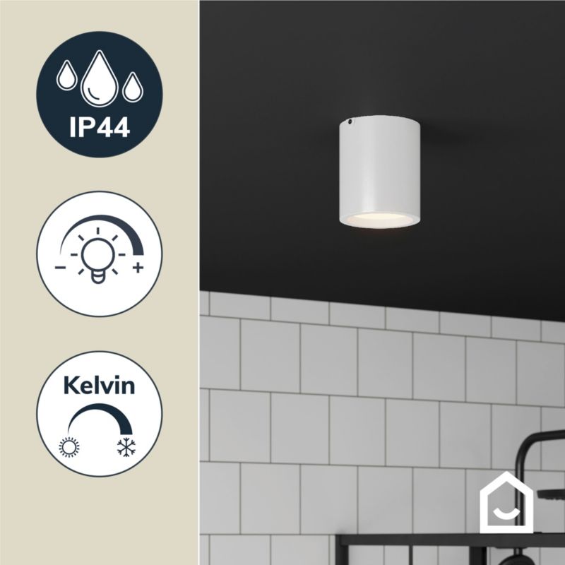 Plafon LED GoodHome Ipsoot 800 lm IP44 2700/4000 K biały