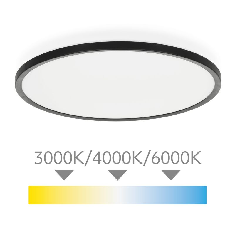 Plafon LED Kobi okrągły 32w 3cct z czujnikiem ruchu IP54 czarny 1szt.