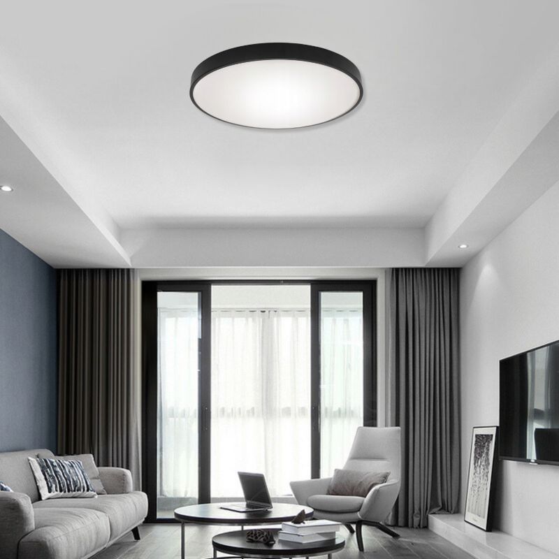 Plafon LED Ledhoff czarny okrągły ściemniany z pilotem 60 W 6000 lm 3 barwy światła 60 cm 1 sztuka