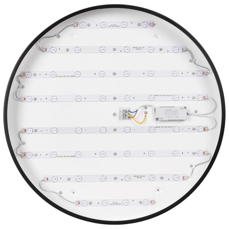 Plafon LED Ledhoff czarny okrągły ściemniany z pilotem 60 W 6000 lm 3 barwy światła 60 cm 1 sztuka