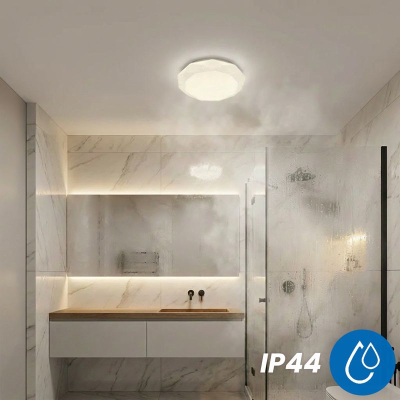 Plafon LED Lumiled Lampa Sufitowa Natynkowa 18W IP44 Okrągły Diament 33cm 1 szt.