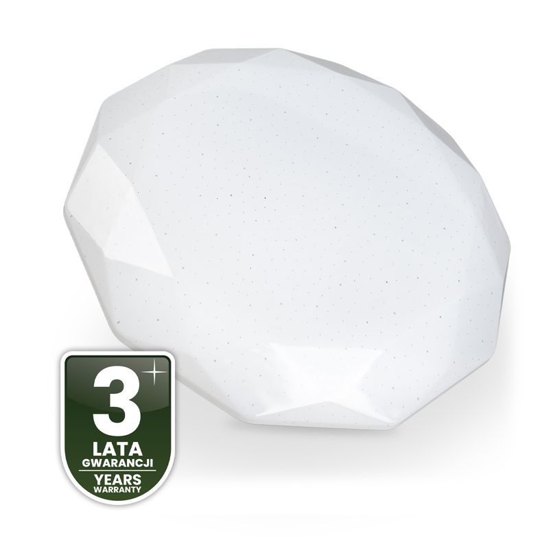 Plafon LED Lumiled Lampa Sufitowa Natynkowa 18W IP44 Okrągły Diament 33cm 1 szt.