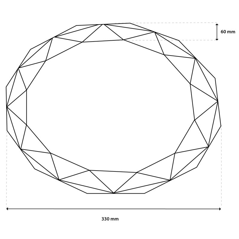 Plafon LED Lumiled Lampa Sufitowa Natynkowa 18W IP44 Okrągły Diament 33cm 1 szt.