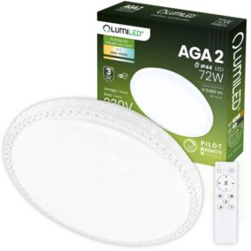 Plafon LED Lumiled Lampa Sufitowa Natynkowa 72W IP44 CCT Biały Okrągły 50cm z Pilotem 1 szt.