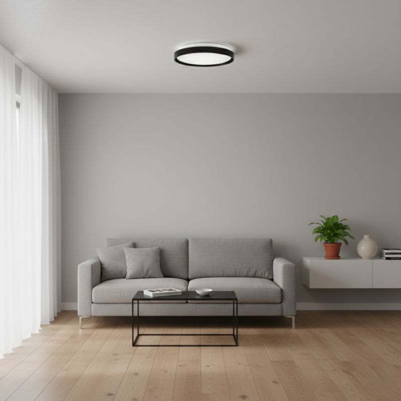 Plafon LED MasterLED Filo 18W 34cm z czujnikiem ruchu RF IP20 neutralna biel 4000K okrągły czarny 1 szt.