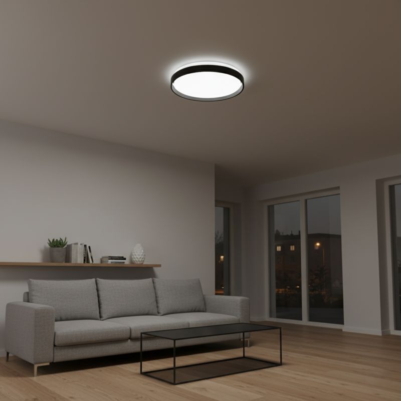 Plafon LED MasterLED Filo 18W 34cm z czujnikiem ruchu RF IP20 neutralna biel 4000K okrągły czarny 1 szt.
