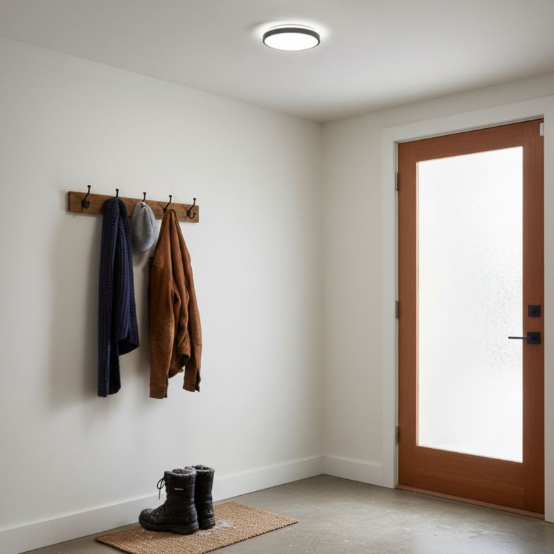 Plafon LED MasterLED Luvo 18W 27,5 cm IP44 neutralna biel 4000K czujnik ruchu okrągły czarny 1 szt.