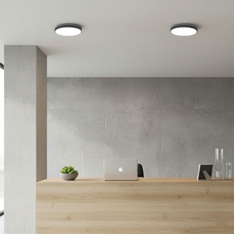 Plafon LED MasterLED Luvo 18W 27,5 cm IP44 neutralna biel 4000K czujnik ruchu okrągły czarny 1 szt.