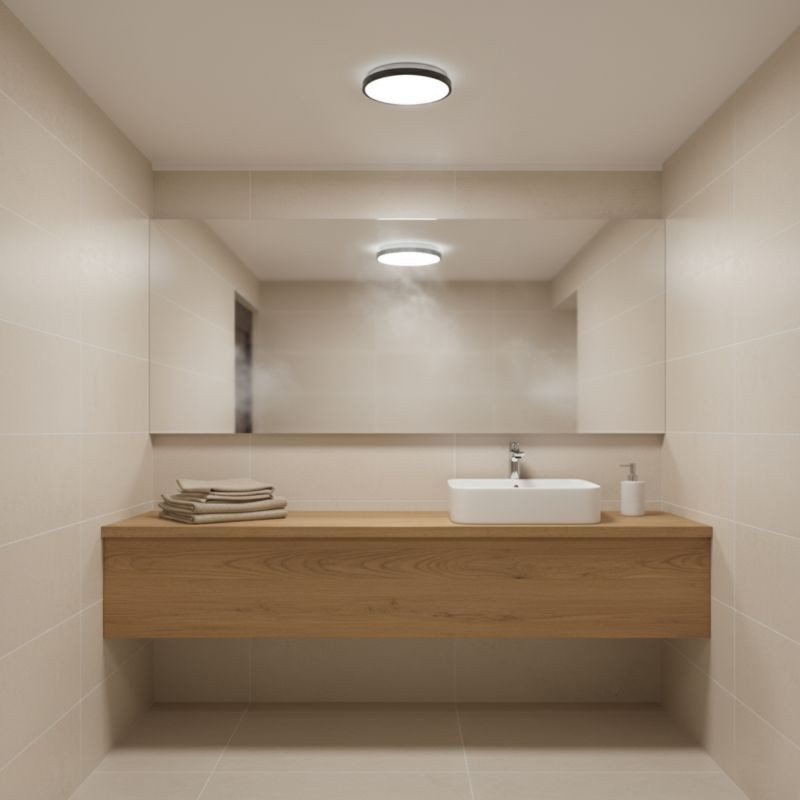 Plafon LED MasterLED Luvo 24W 32,5 cm IP44 neutralna biel 4000K czujnik ruchu okrągły czarny 1 szt.